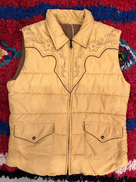 Reversible Puffer Vest With Embroidery