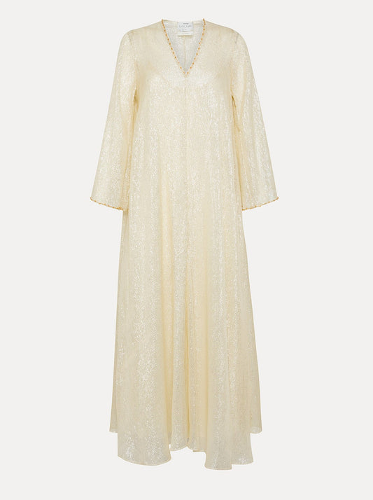 Beaded Silk Chiffon and Lurex Dress