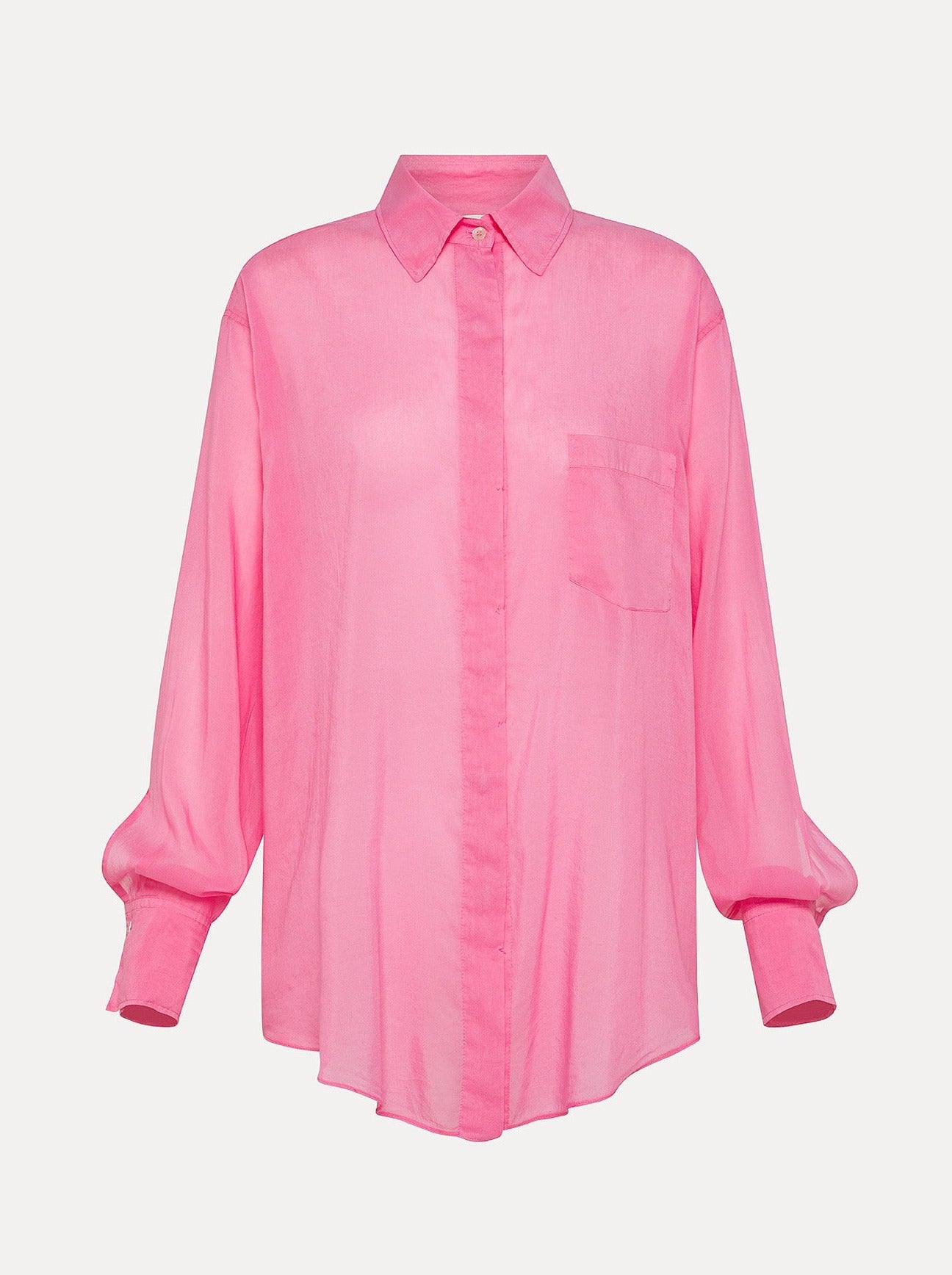 Cotton-Silk Voile Oversized Shirt