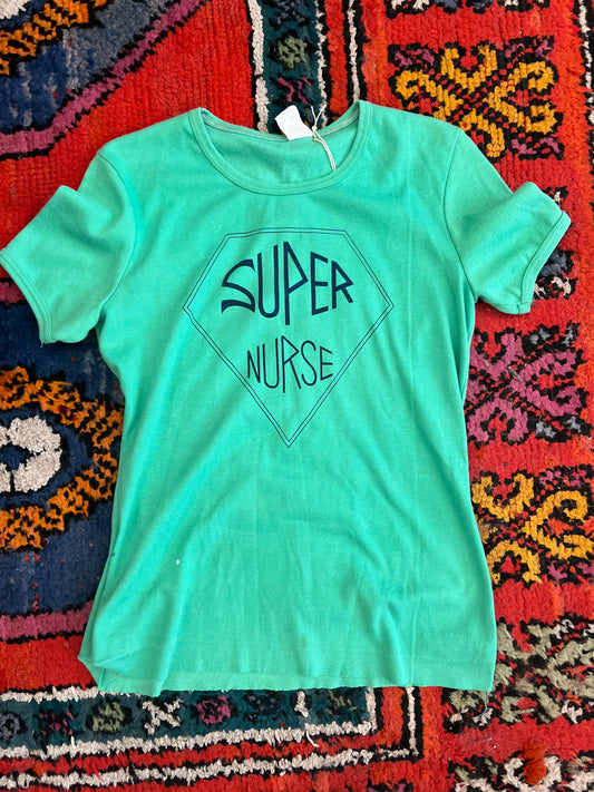 Green Super Nurse Tee Xs