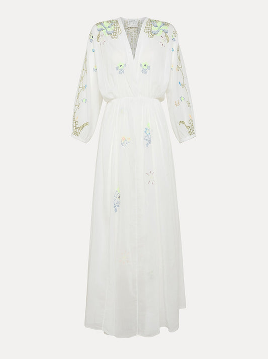 Eden Embroidery Cotton Silk Voile Dress