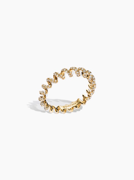 Mini Yellow Gold Diamond Slinkee Ring