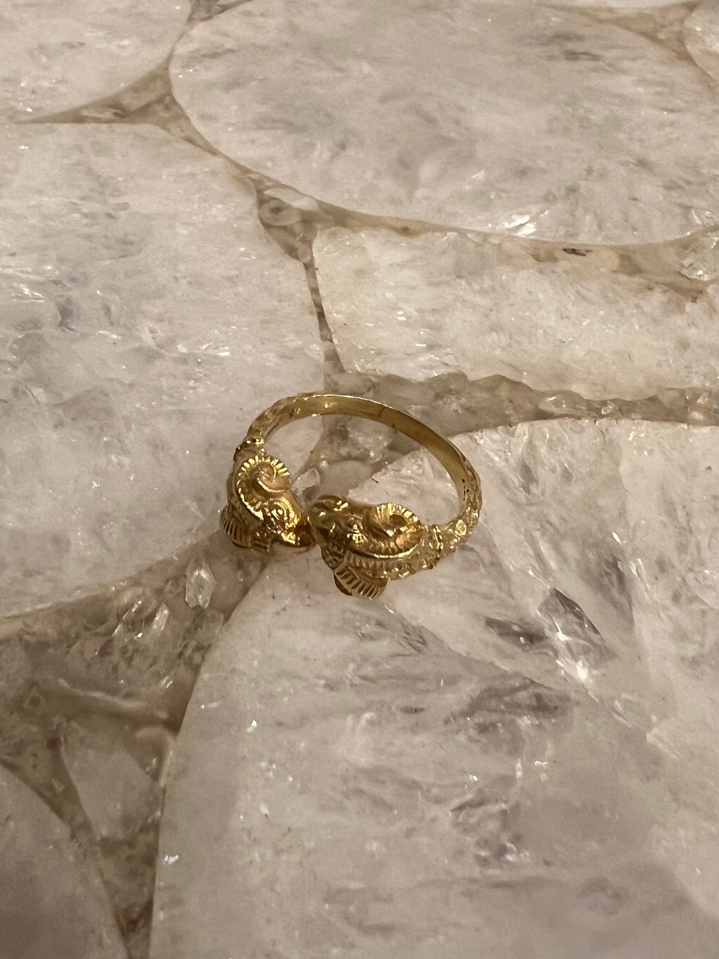 Vintage 18k Gold Aries Ram Ring