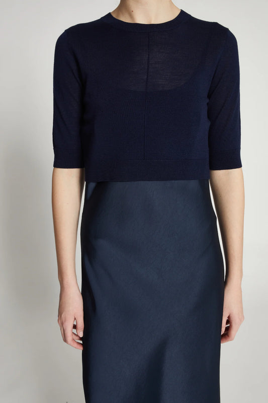 Norah Crop Sweater - Navy