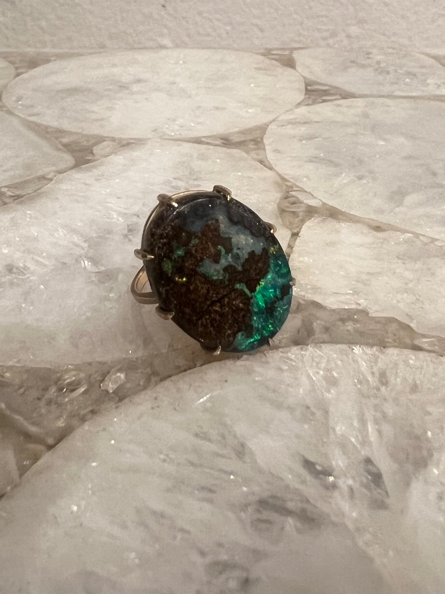 Vintage 10k Boulder Opal Ring