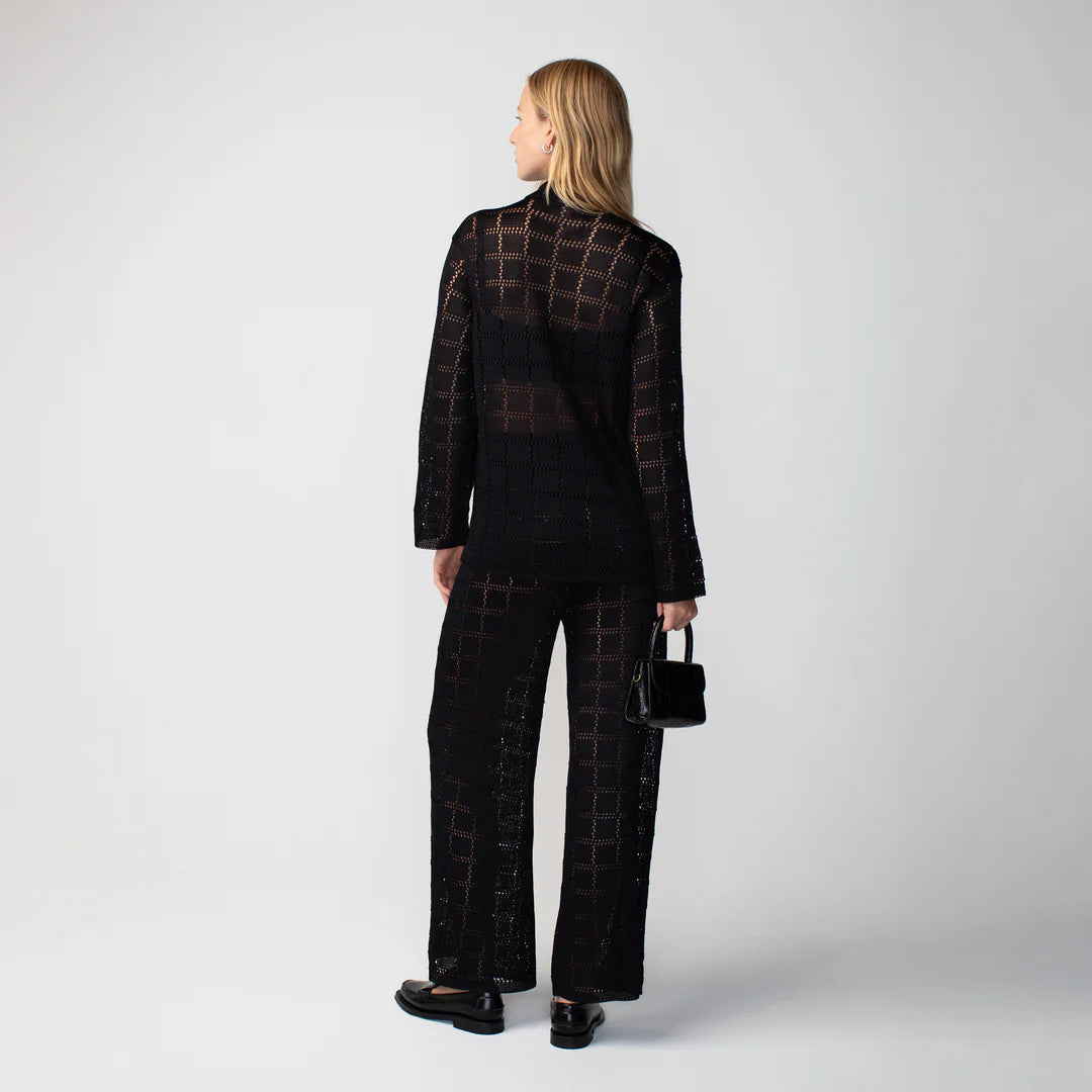 Crochet Patchwork Pant Black