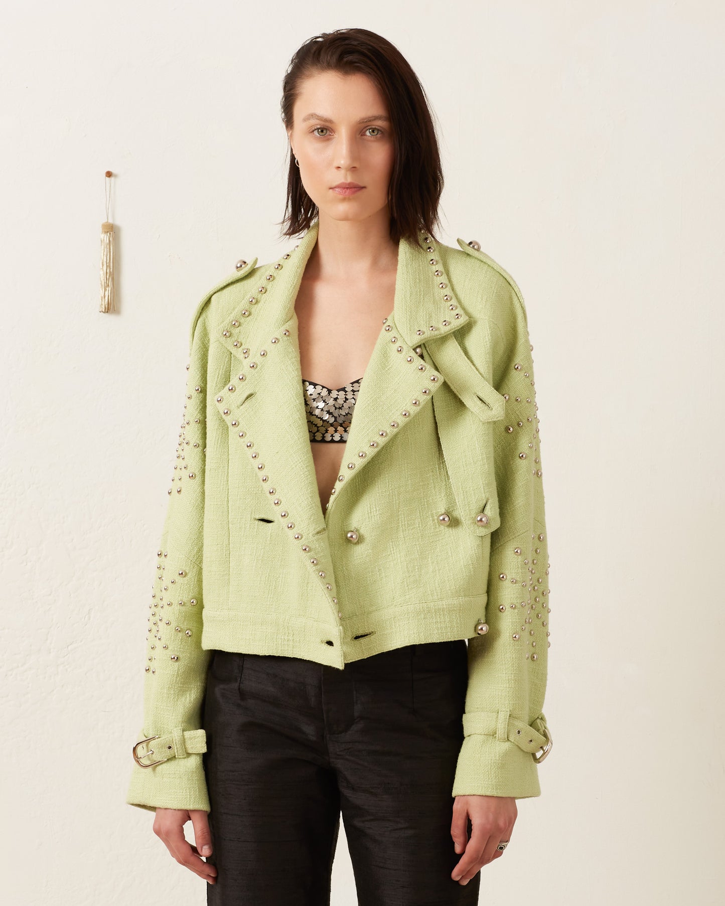 Stellan Celadon Stud Jacket