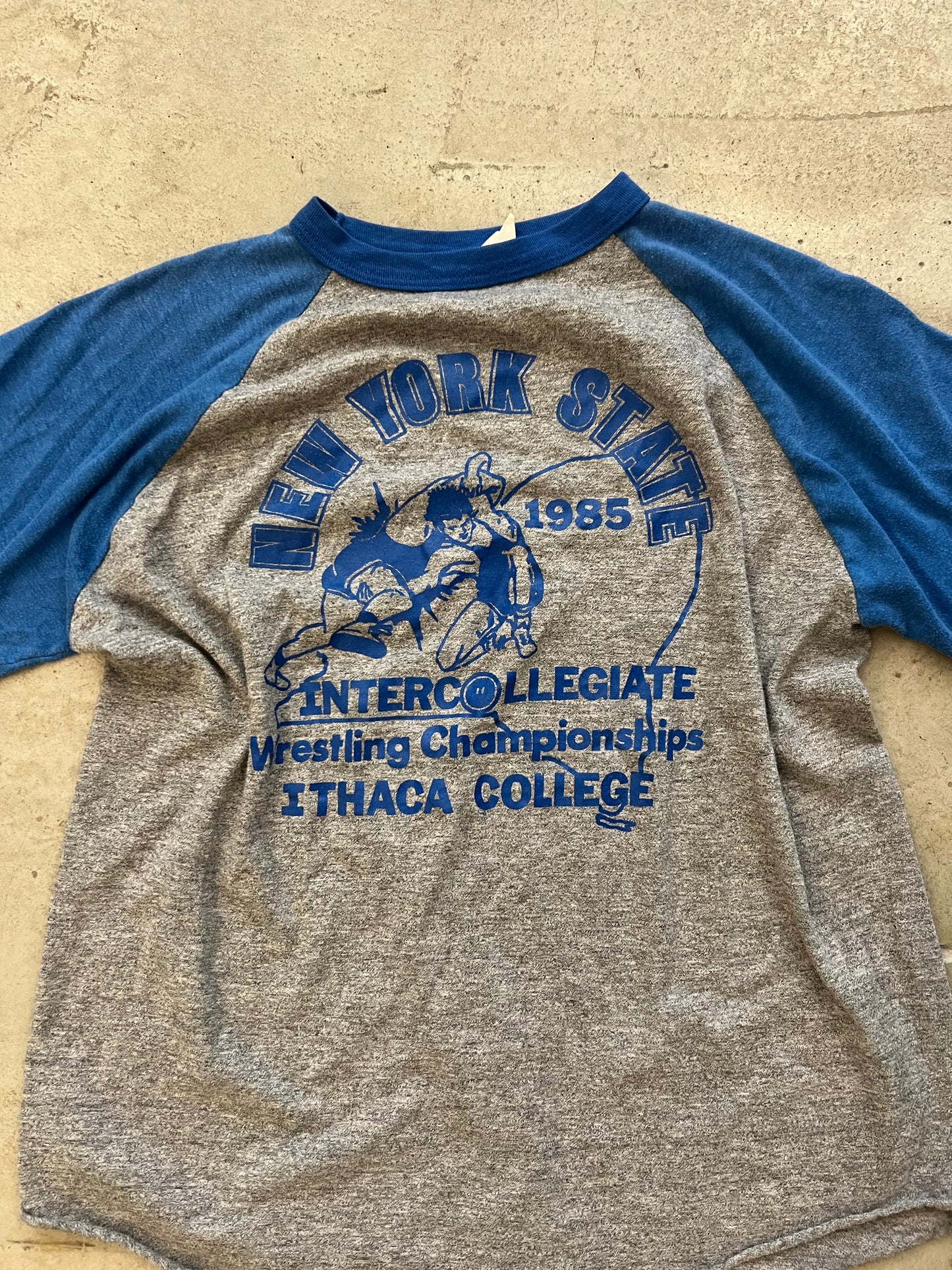 Vintage 80s Ithaca College Wrestling Tee M