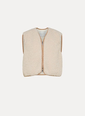 Eco-Shearling and Nylon Double Face Waistcoat