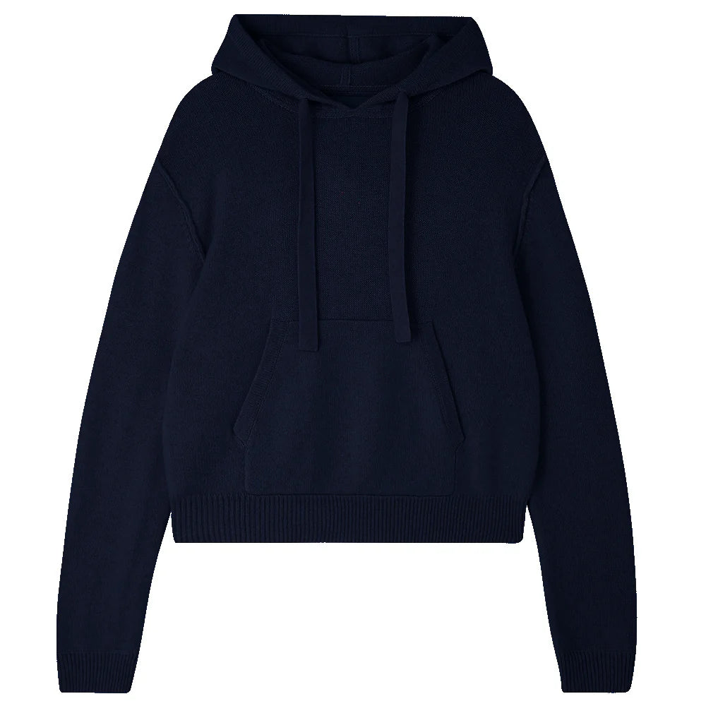 Cashmere Wool Hoodie - Navy