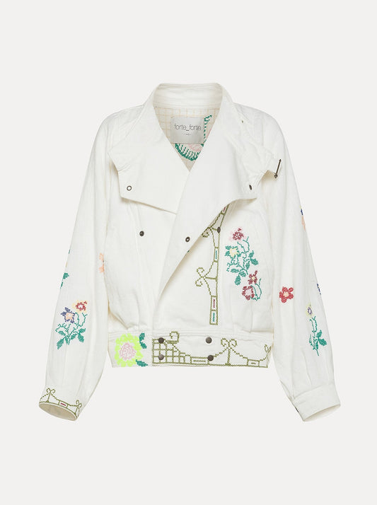 Eden Embroidery Oversized Biker Jacket