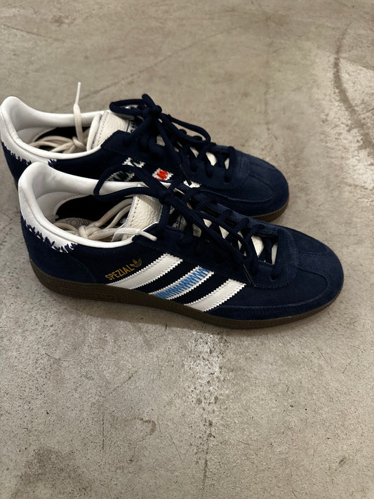 Embellished Navy Adidas Gazelles 7.5