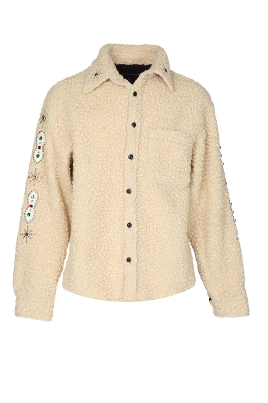 Tommy Embellished Wool Oversized Shirt