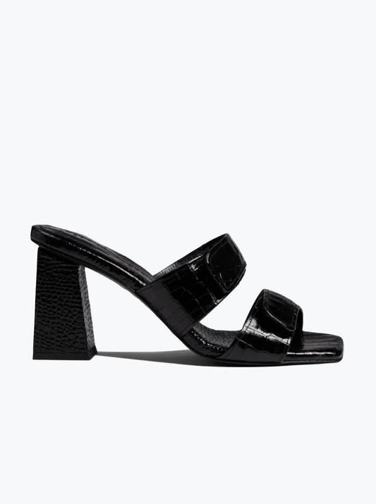 Adria Strap Heel in Black Croc