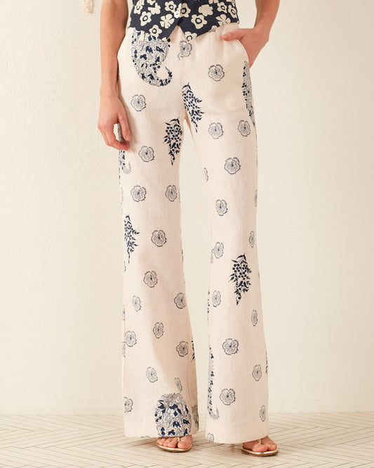 Charlie Porcelain Linen Pant