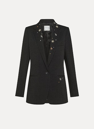 Viscose Chic Sabl' Jacket with Crystals Embroidery