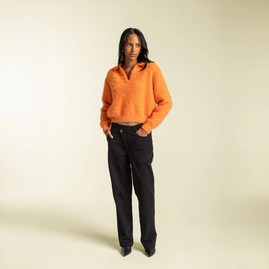 Halewet Polo Sweater in Orange