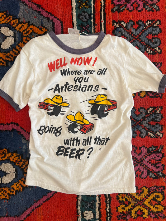 Hanes Cowboy Beer Tee Size Med