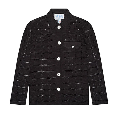 Long Sleeve Patchwork Shirt Black