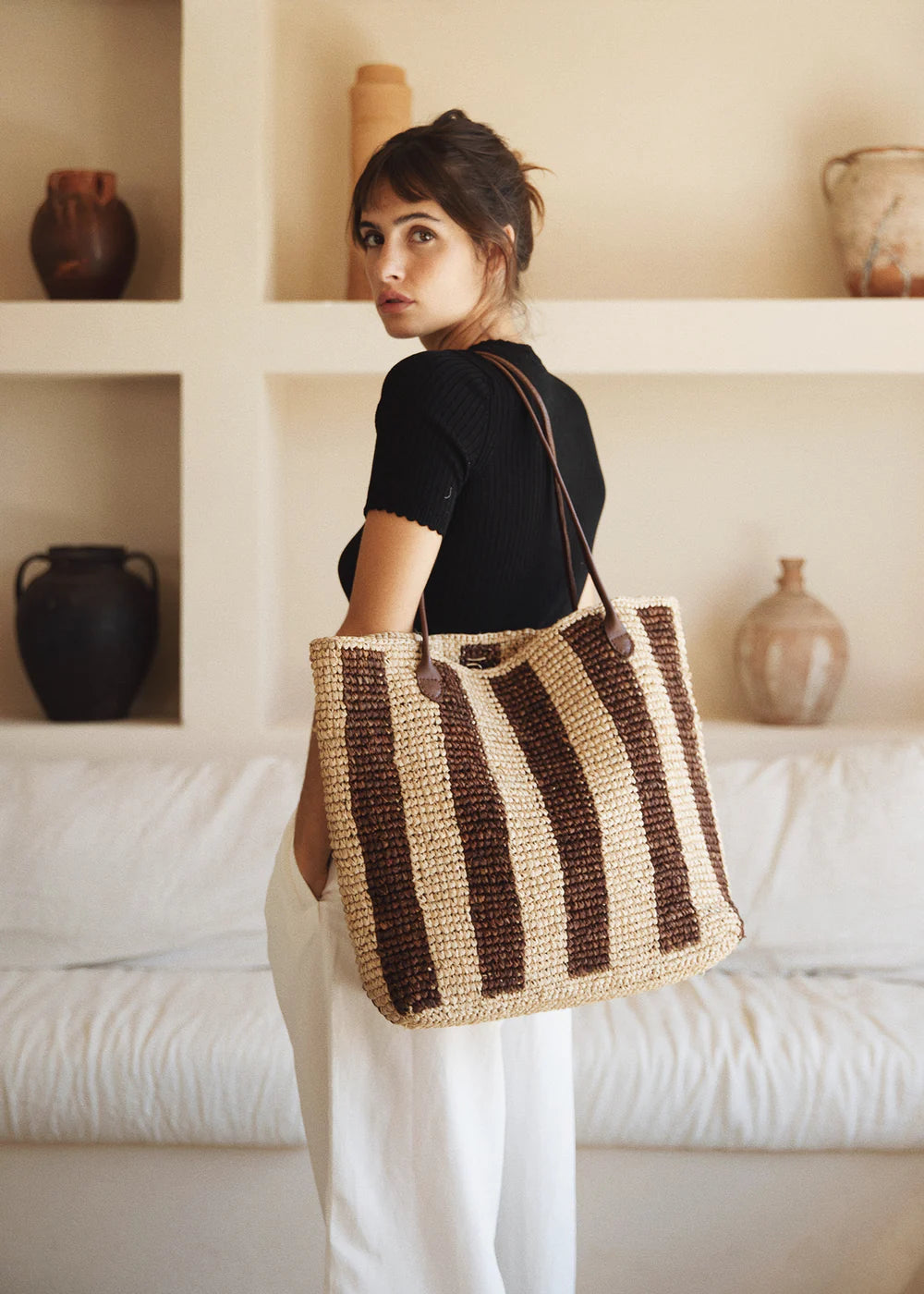 Françoise Tote - Brown Stripe