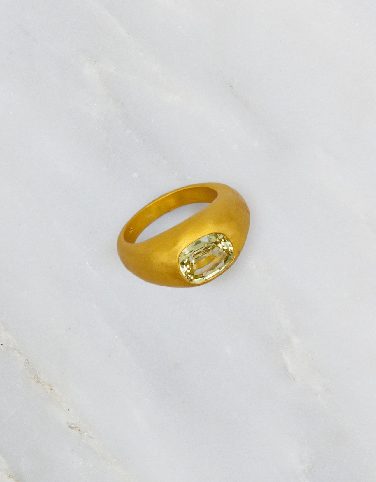 One of a Kind Chrysoberyl Gem Signet Ring