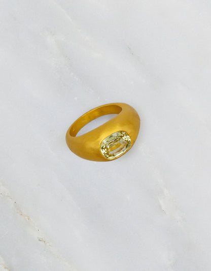 One of a Kind Chrysoberyl Gem Signet Ring