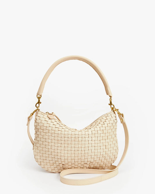 Petit Moyen Messenger in Cream Woven Checker