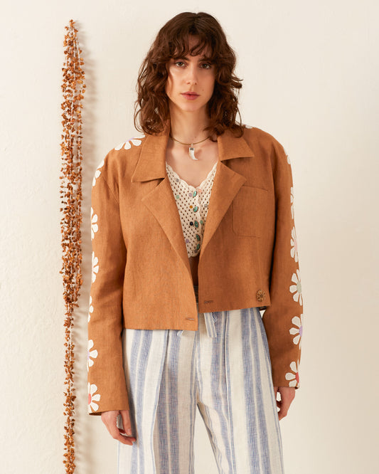 Archer Fawn Daisy Crop Blazer