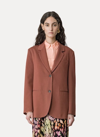 Viscose Wool Chic Twill Jacket - Cacao