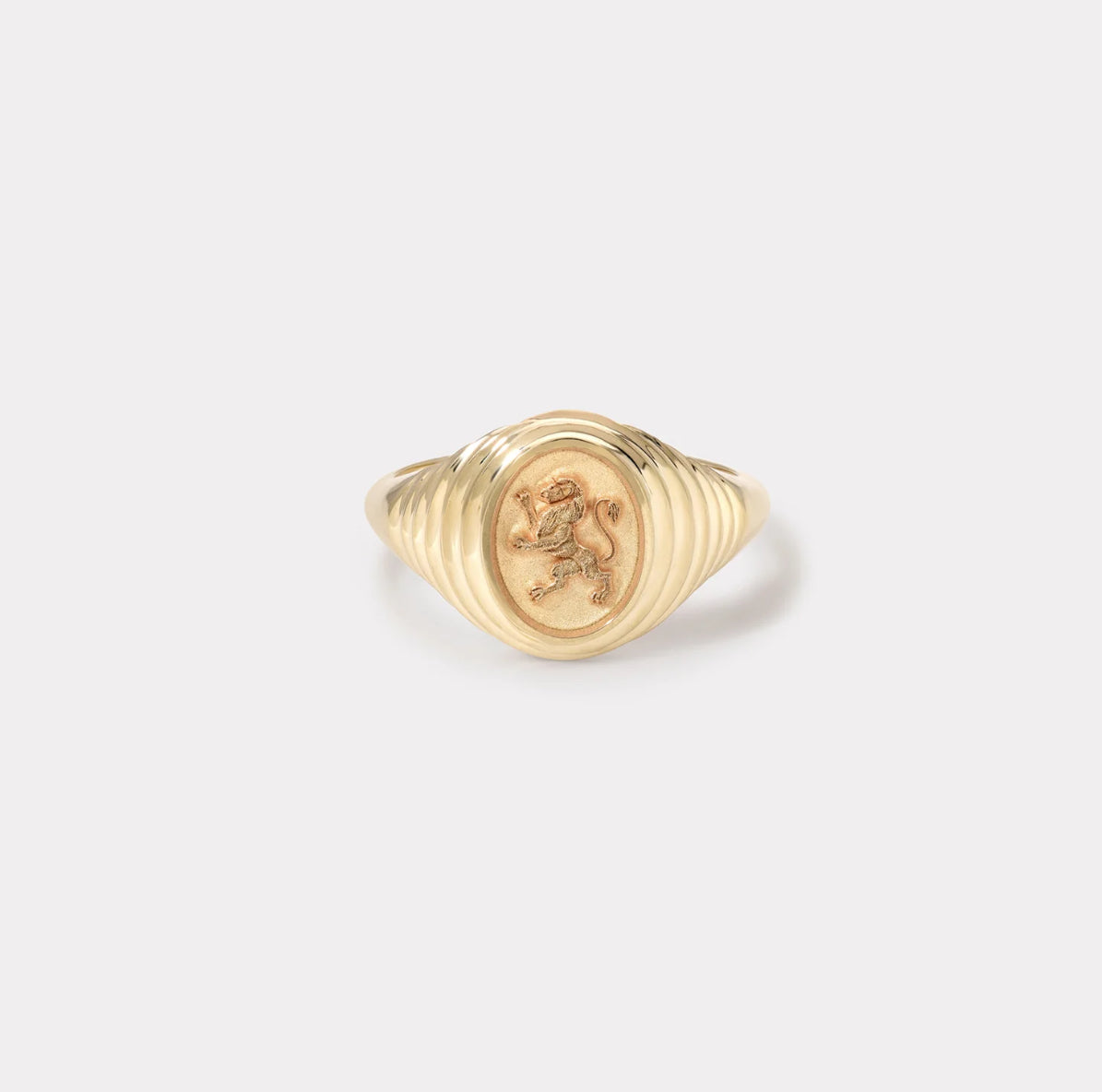 Tiered Fantasy Signet Ring Lion