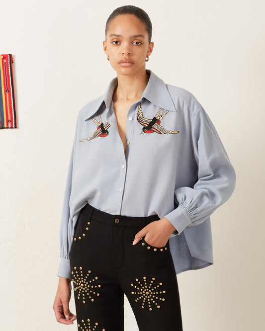 Emery Bluejay Swallow Shirt