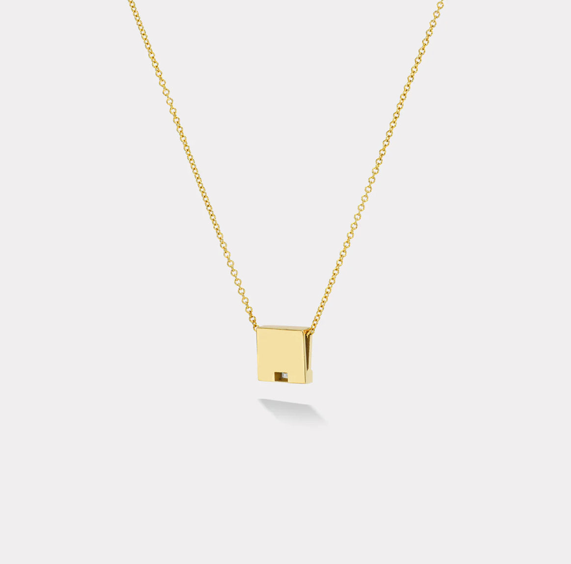 Petite Matchbook Pendant with .05ct Baguette Diamond