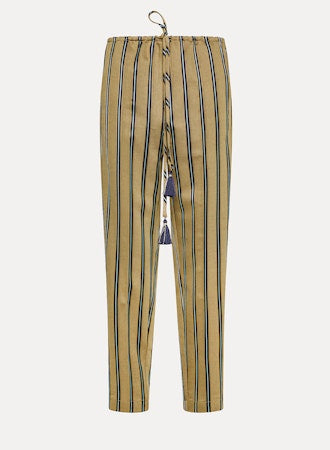 Wool and Satin Stripe Elasticated Pants