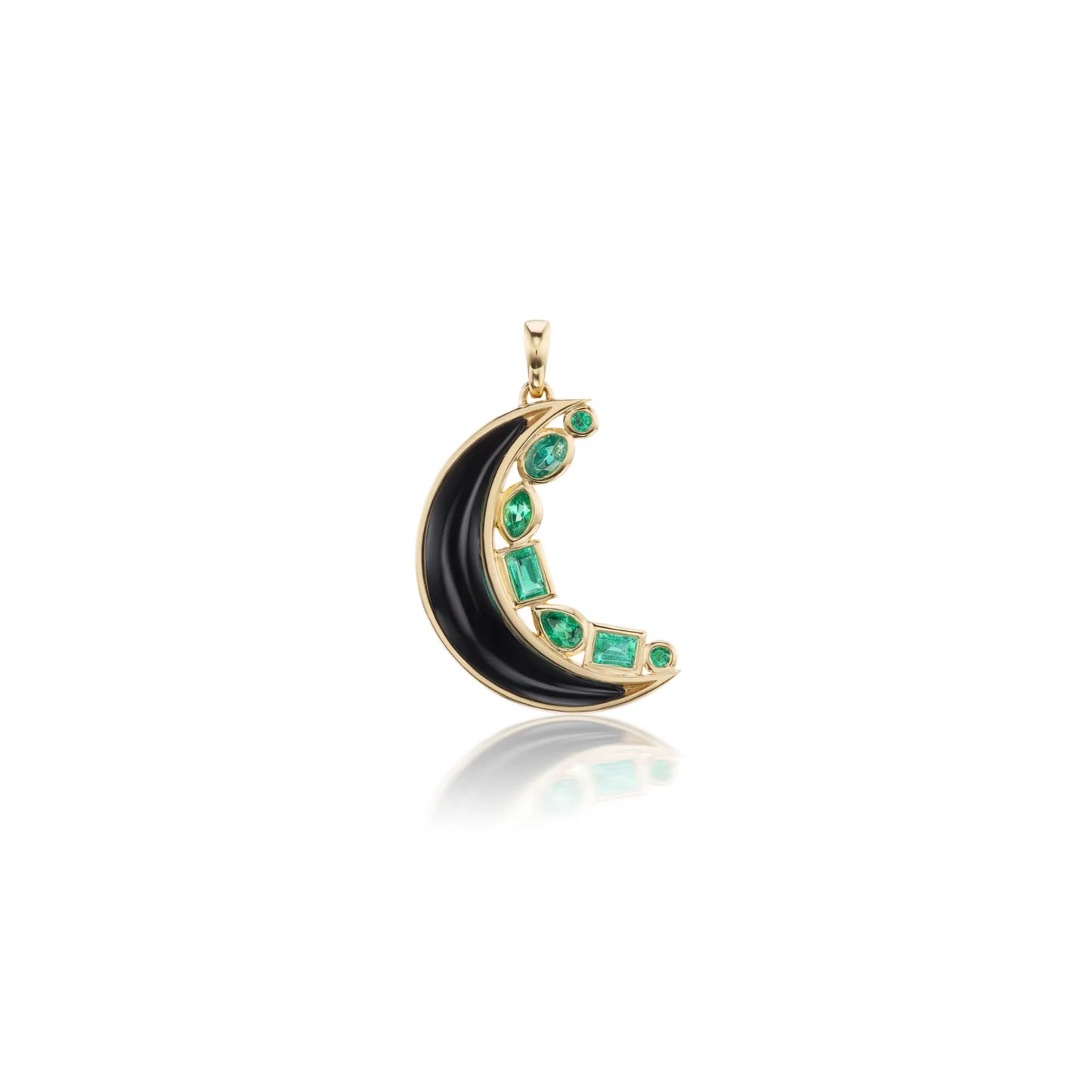 Mini Crescent Moon Inlay Pendant