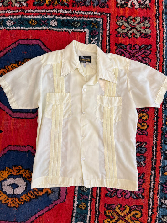 1960S Yellow Short Sleeve Shirt Size S