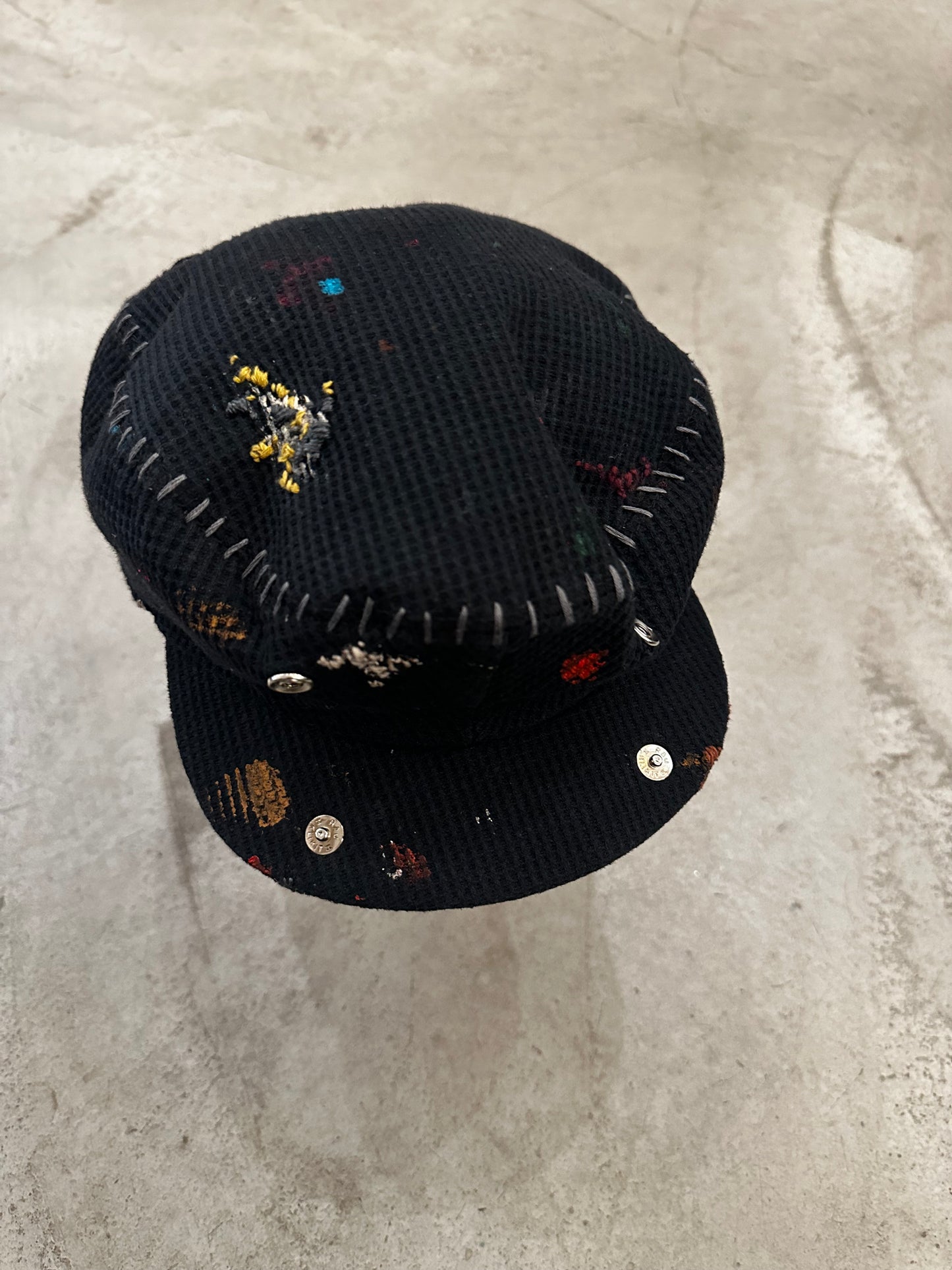 Embellished Conductor Snap Hat - Black