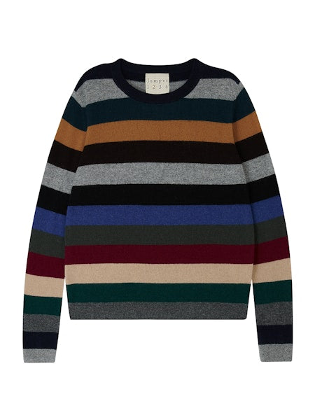 Cashmere Multi Stripe Crew