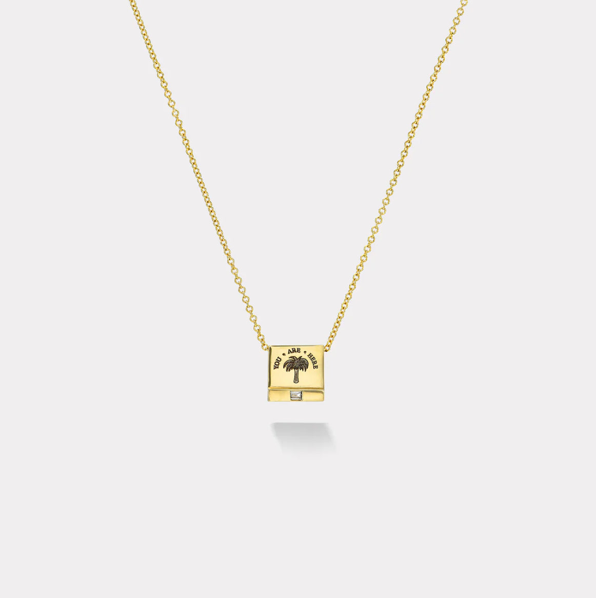 Petite Matchbook Pendant with .05ct Baguette Diamond