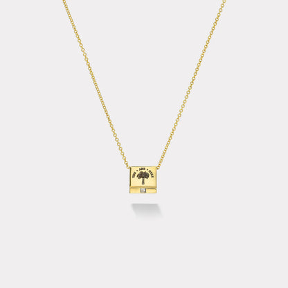 Petite Matchbook Pendant with .05ct Baguette Diamond