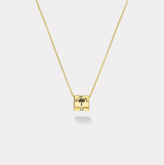 Petite Matchbook Pendant with .05ct Baguette Diamond