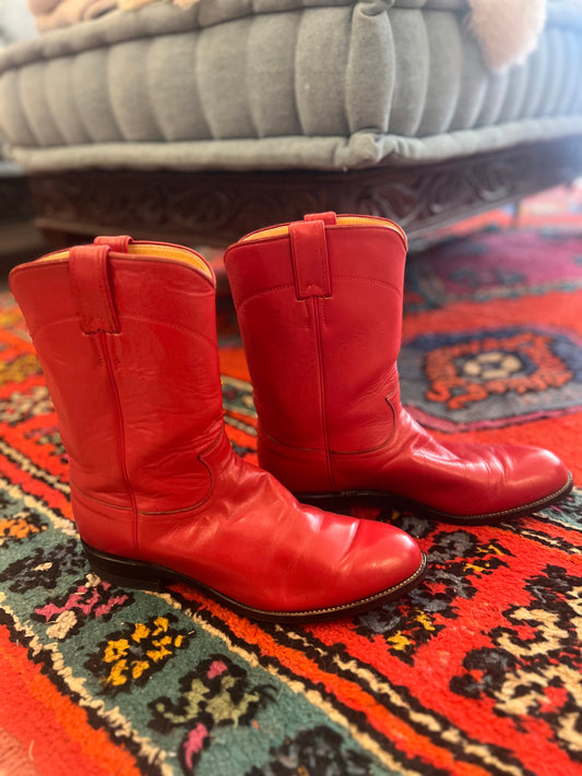 Red Leather Boots