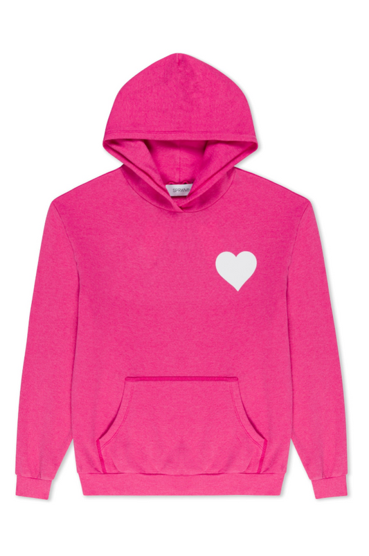 Heart Hoodie Hot Pink