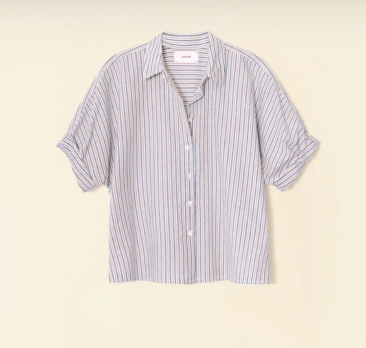 Teddy Shirt- Mocha Stripe