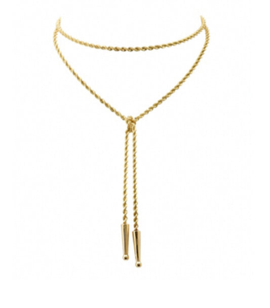 Gold Rope Chain Lasso Necklace