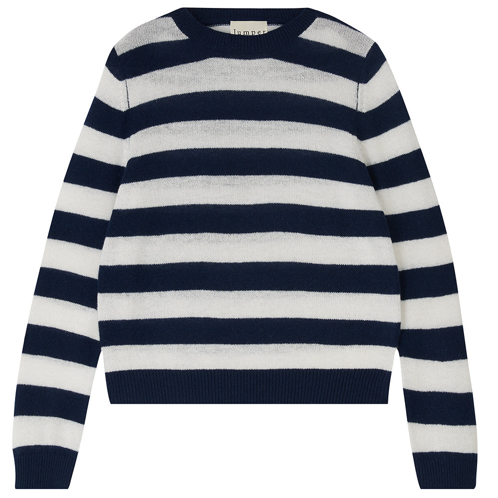 Striped Crew - Navy and Cream