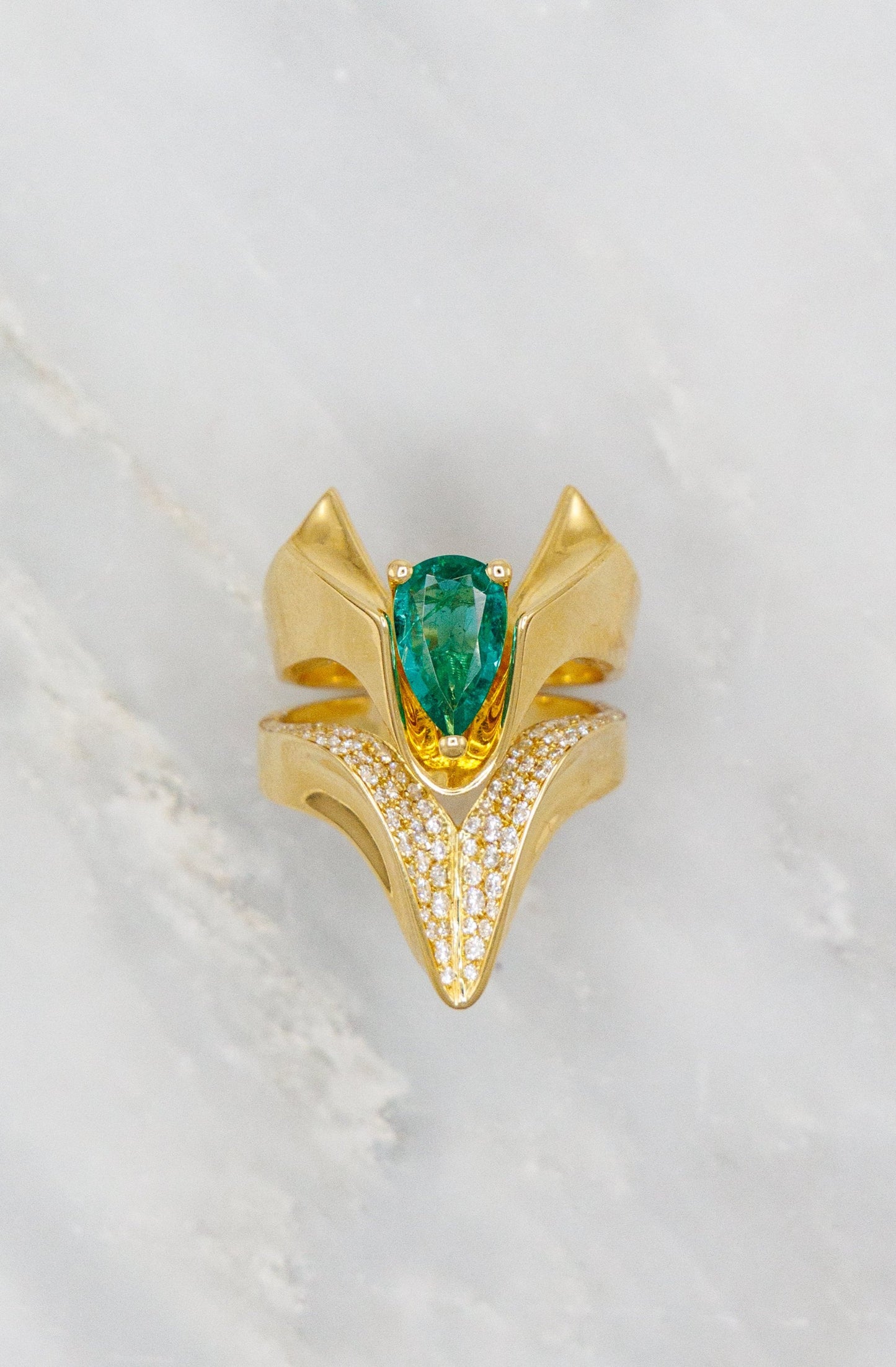 Anubis Emerald Ring