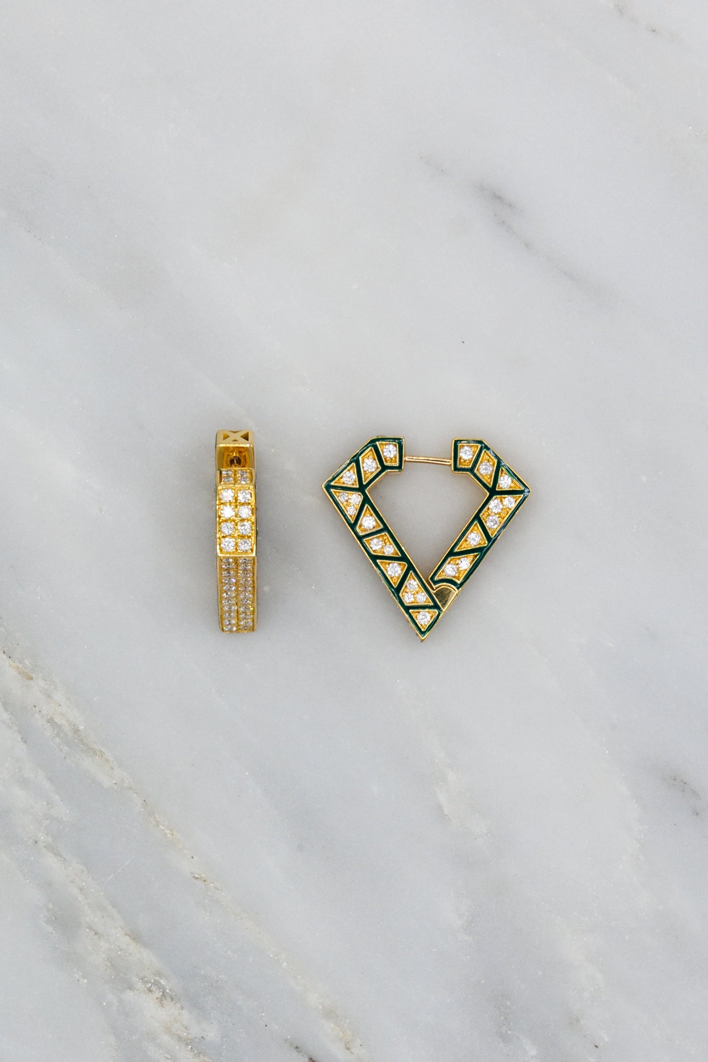 Diamond Brute Maxi Earrings in Green