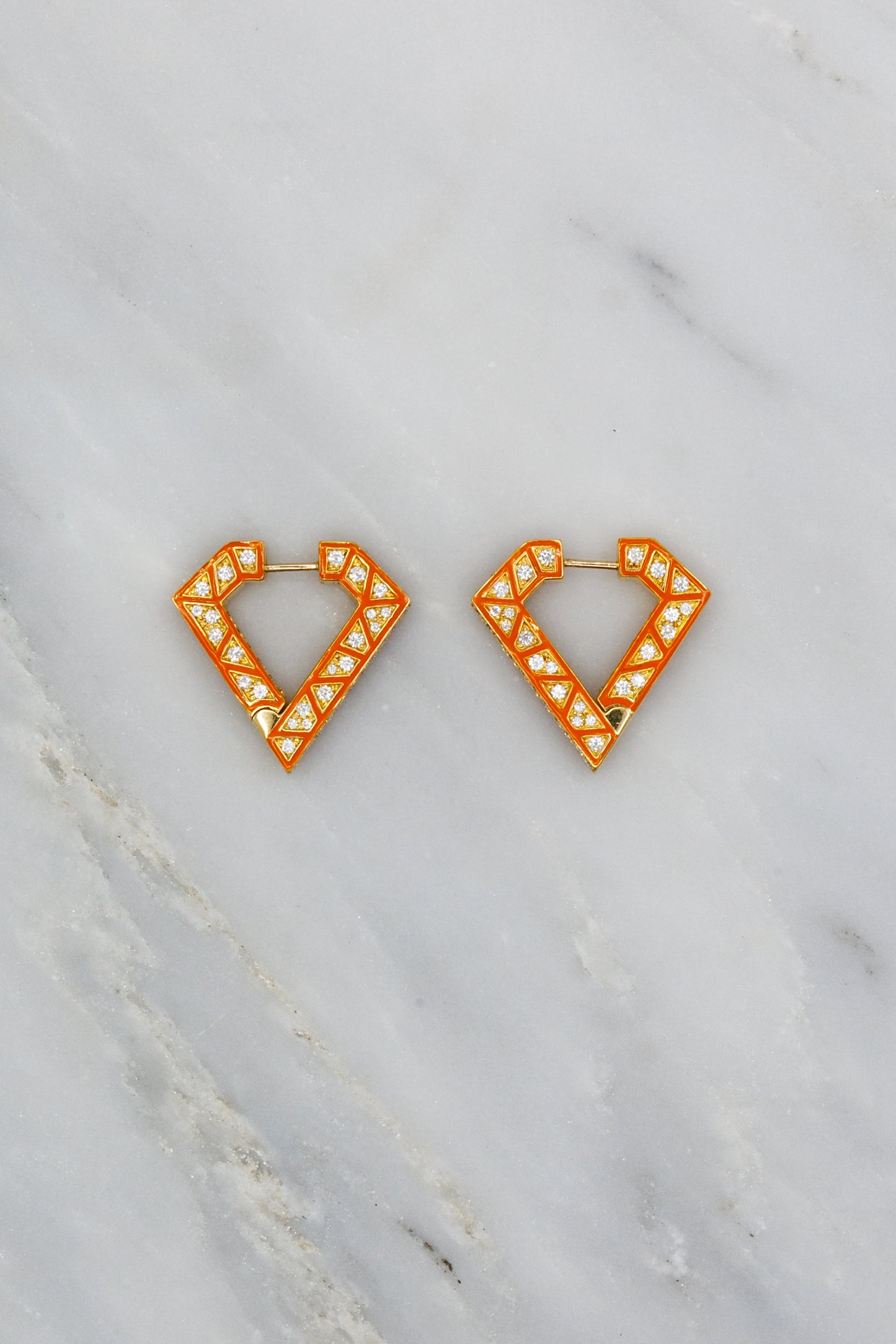 Diamond Brute Maxi Earrings in Orange