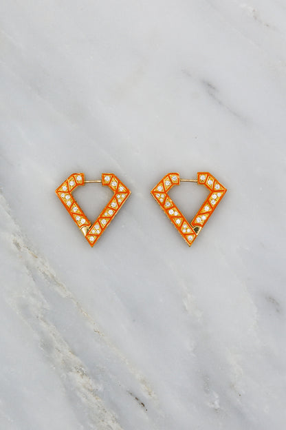 Diamond Brute Maxi Earrings in Orange