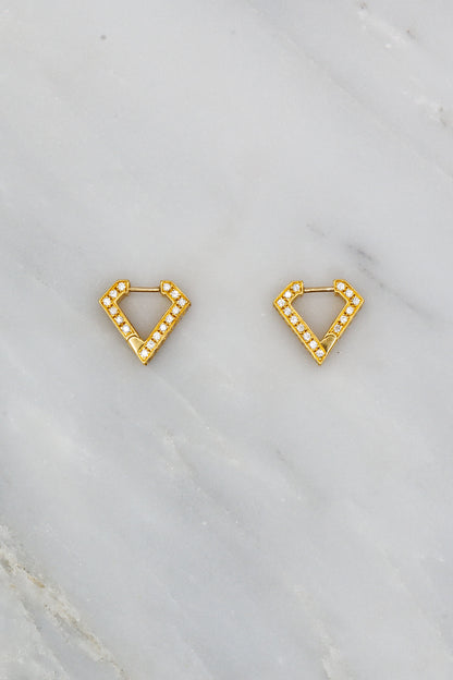 Dries Criel 18k Yellow Gold Brute Mini Diamond Earrings